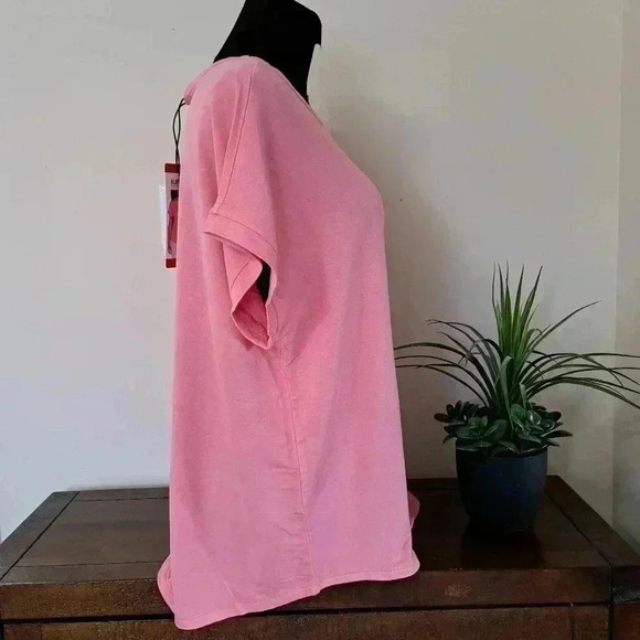 ❤️ NWT Buffalo David Bitton Short Sleeved Jersey Knit Top Medium Pink - Picture 5 of 9